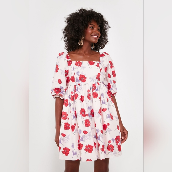 Tuckernuck Hyacinth House Pink Floral Square Neck Veronica Dress (Small NWT) - Picture 1 of 6